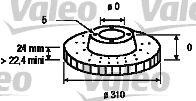 Тормозной диск 186732 VALEO PHC