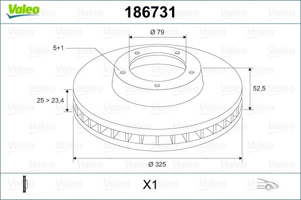 Тормозной диск 186731 VALEO PHC