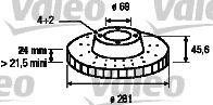 Тормозной диск 186707 VALEO PHC