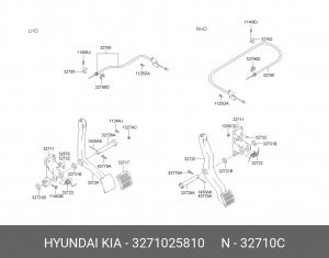 Комплект педали управления подачей топлива 3271025810 HYUNDAI KIA