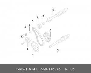 Устройство для натяжения ремня, ремень ГРМ SMD115976 GREAT WALL