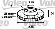Тормозной диск 186617 VALEO PHC