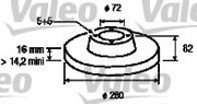 Тормозной диск 186708 VALEO PHC